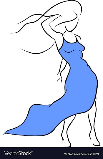 Woman in blue dress vector image