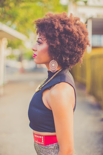 Woman In Blue Sleeveless Top