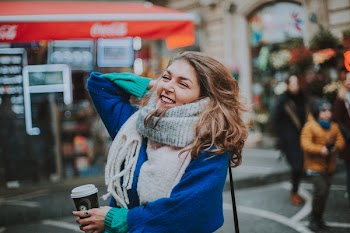 Woman in Blue Sweater
