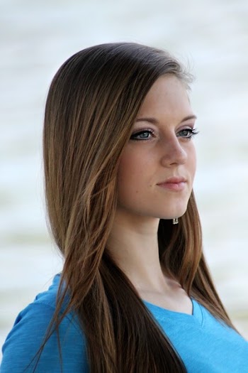 Woman in Blue V Neck Shirt