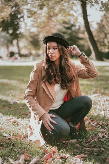 Woman in Brown Zip-up Jacket