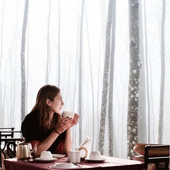 Woman in cafe art remix. | Free Photo - rawpixel