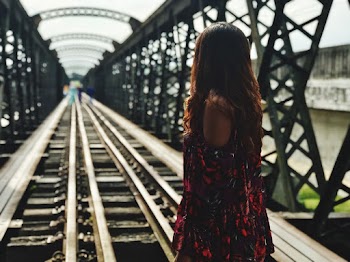 Woman In Cold Shoulder Dress