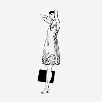 Woman in dress drawing, vintage | Free Photo - rawpixel