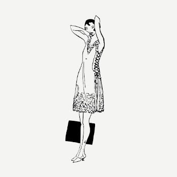 Woman in dress drawing, vintage | Free PSD - rawpixel