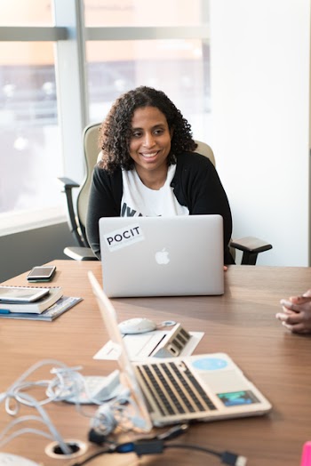 Woman in Front of Laptop Computer