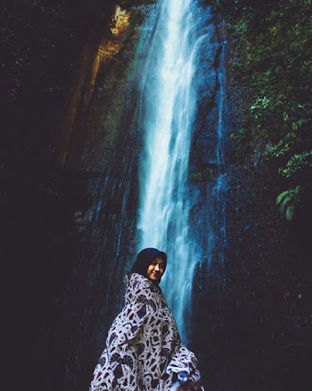 Woman in Front Waterfall