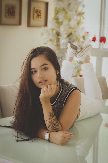Woman in Gray Shirt