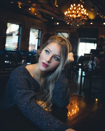 Woman in Gray Sweater