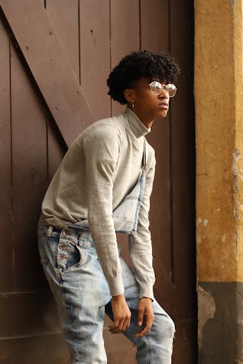 Woman in Gray Sweater