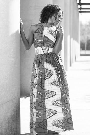 Woman in Halter-neck Long Dress