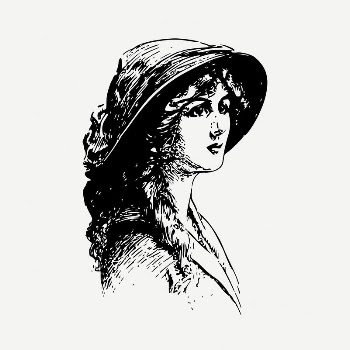 Woman in hat clipart, vintage | Free PSD Illustration - rawpixel