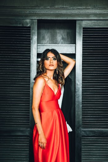 Woman In Long Red Gown