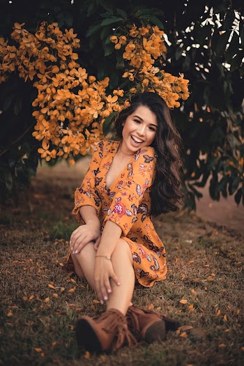 Woman In Orange Dress 