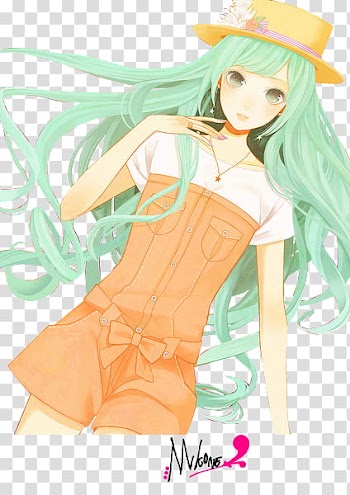 Woman in orange dress anime character transparent background PNG clipart