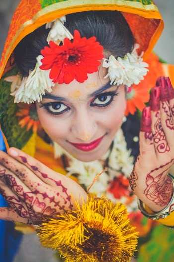 Woman in Orange Sari