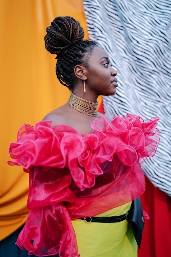 Woman in Pink And Yellow Dress