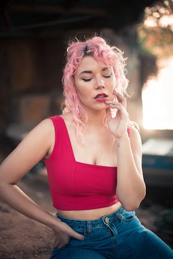 Woman In Pink Crop Top