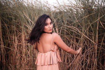 Woman In Pink Spaghetti Strap Dress