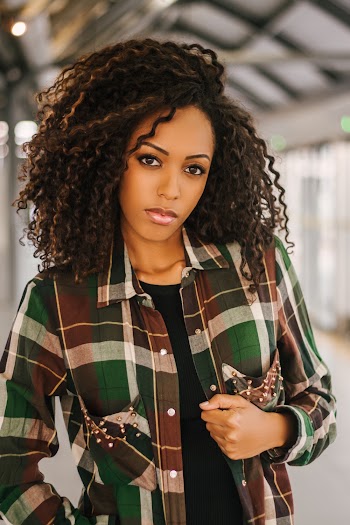 Woman In Plaid Dress Shirt 