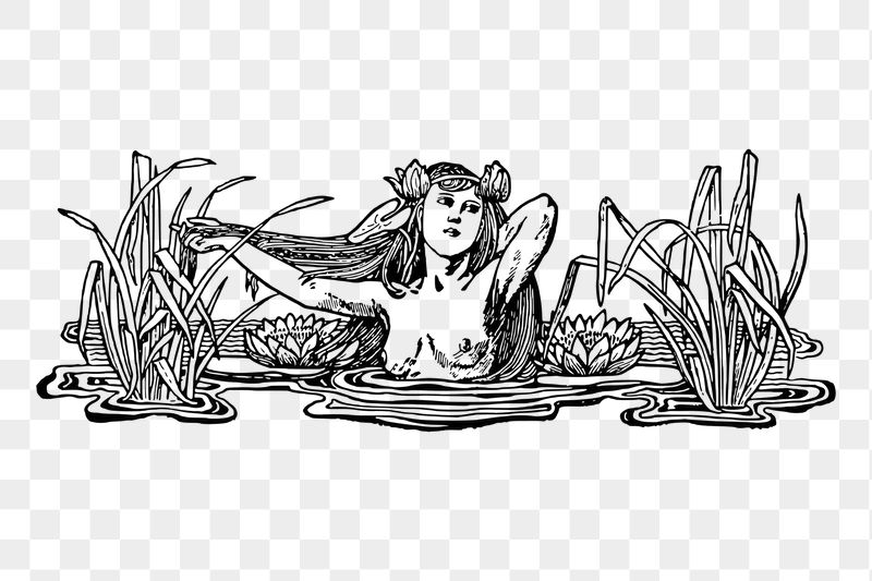 Woman in pond png sticker | Free PNG - rawpixel
