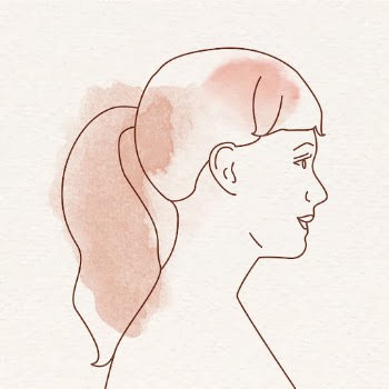 Woman in ponytail portrait, watercolor | Free Vector Illustration - rawpixel