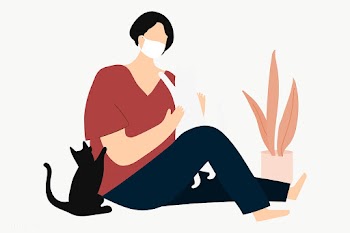Woman in quarantine playing with her cats transparent png  | Free  transparent png - 2311276