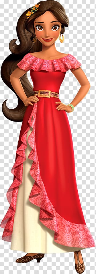 Woman in red and white dress anime character illustration, Elena of Avalor Disney Princess Poster The Walt Disney Company Adventure, princess elena transparent background PNG clipart