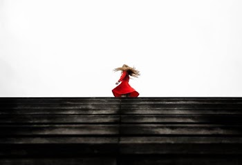 woman in red dress