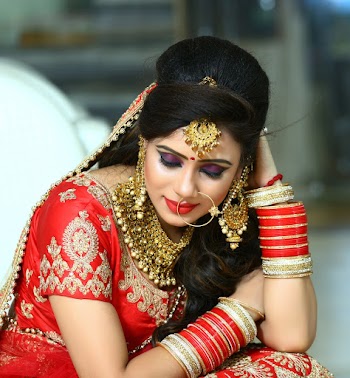 Woman in Red Dress Sitting