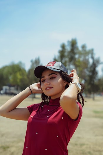 Woman in Red Top