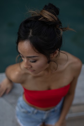 Woman in Red Tube Top