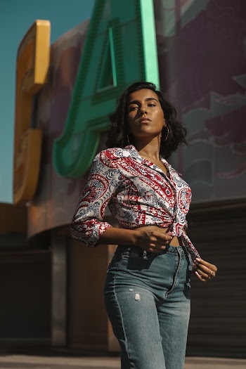 Woman In Retro Style Top
