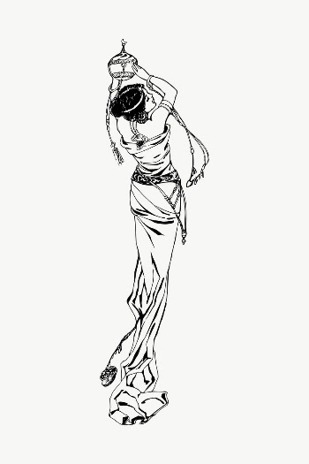 Woman in silky dress drawing, | Free Vector - rawpixel