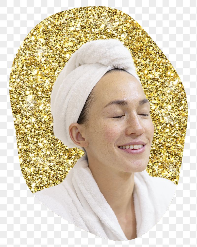 Woman in spa png badge | Free PNG - rawpixel