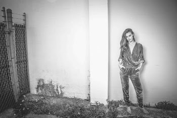 Woman in Surplice-neckline Blouse and Pants Outfit Grayscale Photography