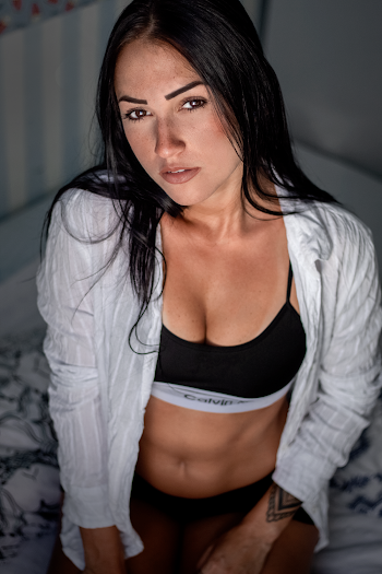 Woman in White Cardigan