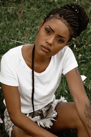 Woman In White Crew Neck Shirt