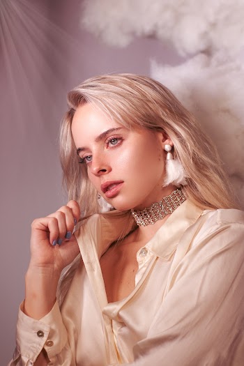 Woman in White Dress Shirt