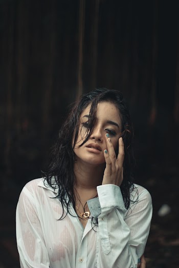 Woman In White Dress Shirt