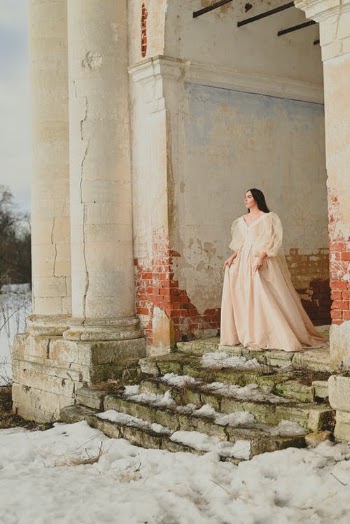 Woman in White Dress Standing on Gray Concrete Stairs · Free Stock Photo