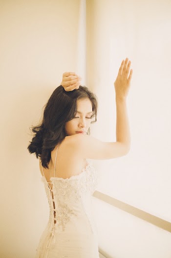 Woman In White Lace Dress 