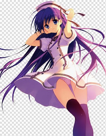Woman in white mini dress anime character transparent background PNG clipart