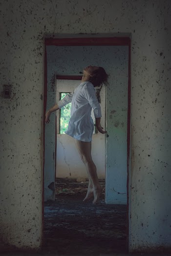 Woman in White Minidress