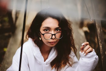 Woman in White Pullover Hoodie