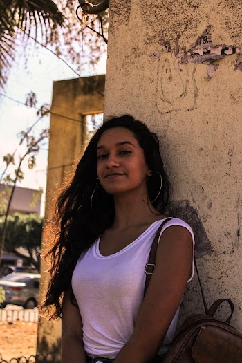 Woman In White Scoop Neck Shirt