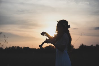 Woman in White Short-sleeved Dress 