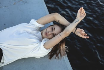 Woman in White T-shirt