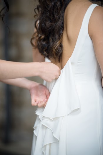 Woman in White Thick-strap Dress