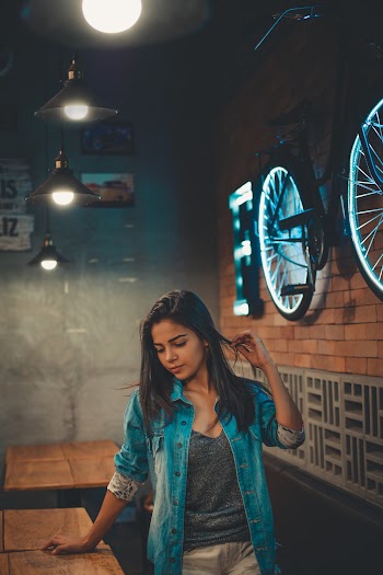 Woman Inside a Restaurant